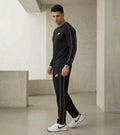 Men's Premium Dual-Stripe Tracksuit Set (Long Sleeve Tee + Trouser)