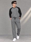 Men's Tracksuit – Grey & Black   Raglan Co-ord Set